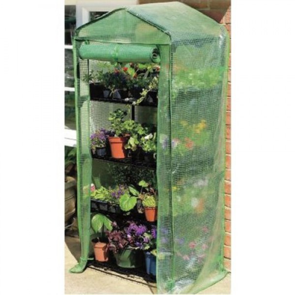 Gardman 7610 4-Tier Greenhouse with Reinforced Cover, 18 Long x 2...