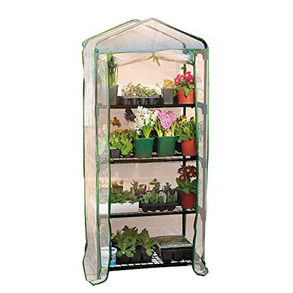 Gardman R687 4-Tier Mini Greenhouse, 27 Long x 18 Wide x 63 High