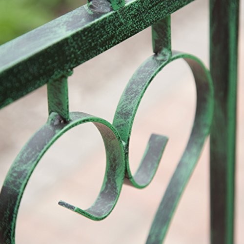 Steel Outdoor Garden Arbor 7-ft. in Powder Coated Black Verdigri...