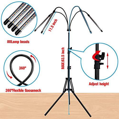 Grow Light with Stand, LED Growing Lamp for Indoor Plants, Smart F...