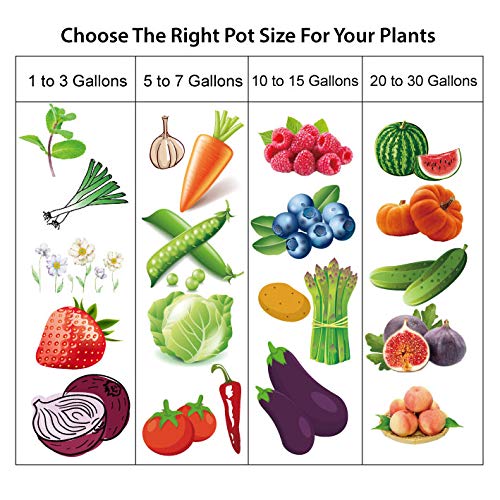 Gardzen 10-Pack 15 Gallon Grow Bags, Aeration Fabric Pots with Han...