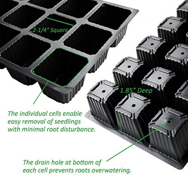 Gardzen 5-Set Garden Propagator Set, Seed Tray Kits with 75-Cell, ...