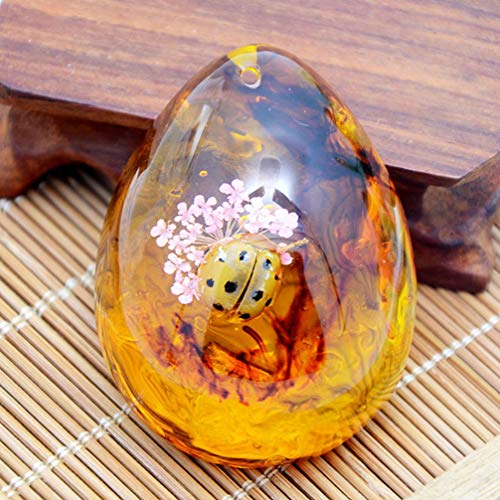 Garneck 4pcs Amber Insect Specimens Crafts,DIY Insect Beeswax Pend...