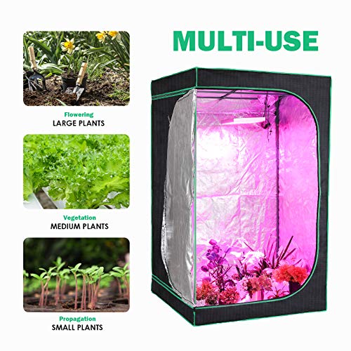 GARTIO 600D Mylar Lightproof Grow Tent, High Reflective Hydroponic...
