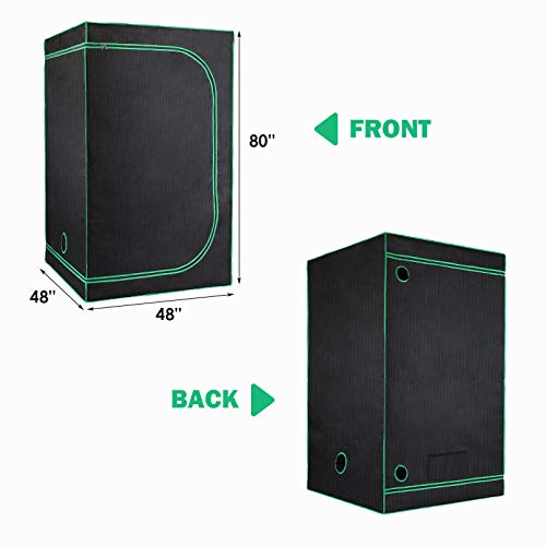 GARTIO 600D Mylar Lightproof Grow Tent, High Reflective Hydroponic...