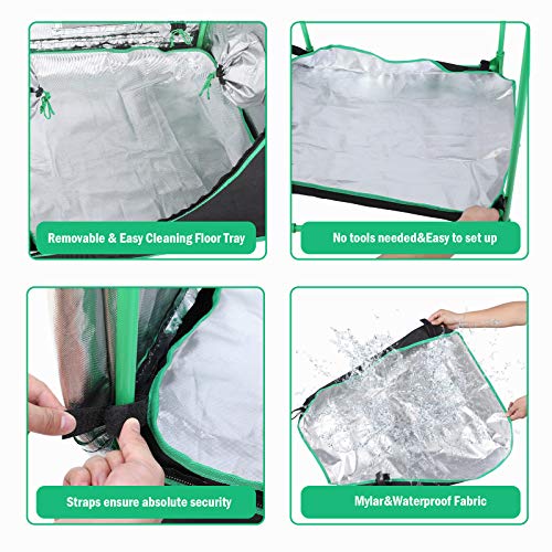 GARTIO 600D Mylar Lightproof Grow Tent, High Reflective Hydroponic...