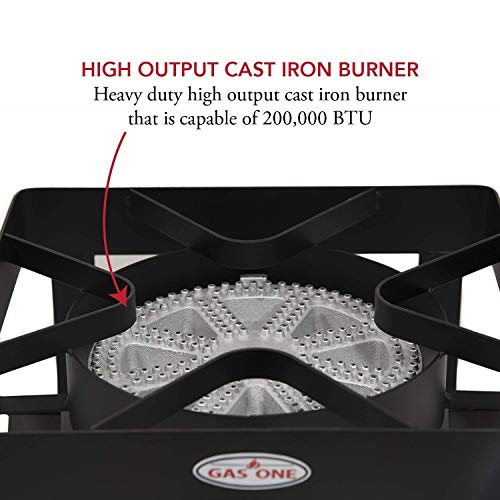 GasOne 200, 000 BTU Square Heavy- Duty Single Burner Outdoor Stove...