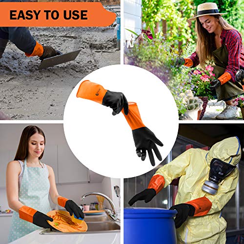 Chemical Gloves Set of 2 Pairs - Size M Gloves with High Protectio...