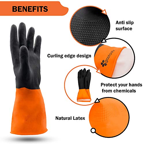 Chemical Gloves Set of 2 Pairs - Size XL Gloves with High Protecti...