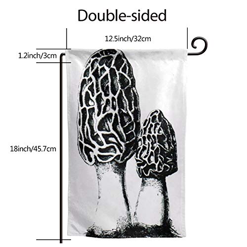 Gavikiss Double Sided Garden Flag, Black Morel Garden Flag for Far...