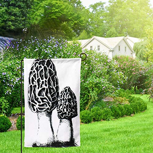 Gavikiss Double Sided Garden Flag, Black Morel Garden Flag for Far...