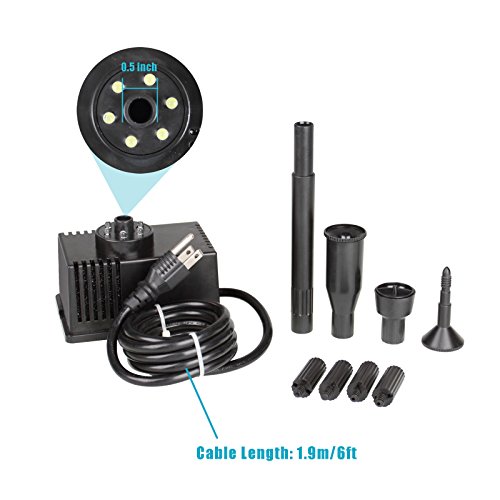 GBGS 10W 160GPH Submersible Water Pump with 2 Water Patterns Blos...