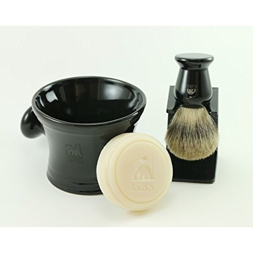 Mens Grooming Set - Comes with Gift Box - Black Shaving Soap Bowl...