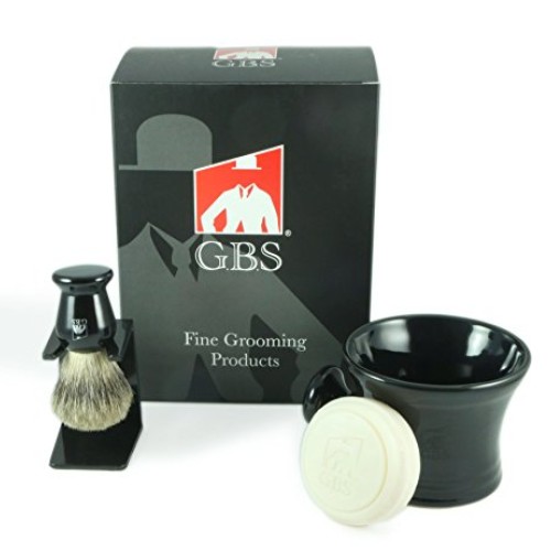 Mens Grooming Set - Comes with Gift Box - Black Shaving Soap Bowl...