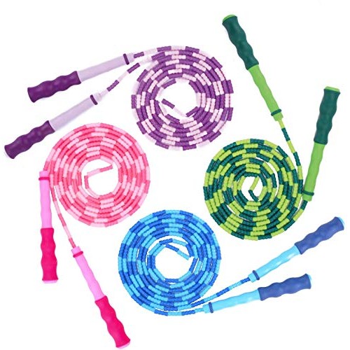 Gcace Beaded Jump Rope, Adjustable Soft Tangle Free Segmented Fitn...