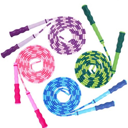 Gcace Beaded Jump Rope, Adjustable Soft Tangle Free Segmented Fitn...