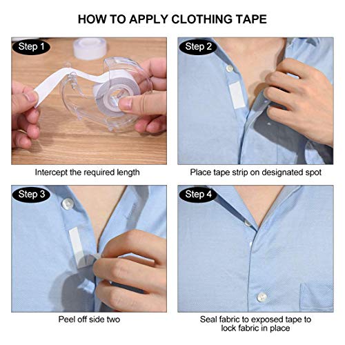 Double Sided Clothing Tape, Clear Fabric Strong Tape for Dress, Cl...