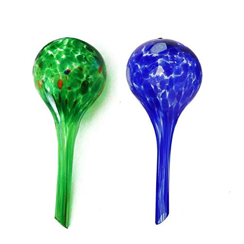 GDGY 2 pcs Glass Watering Sphere/Green Potted Plants Drip Irrigati...