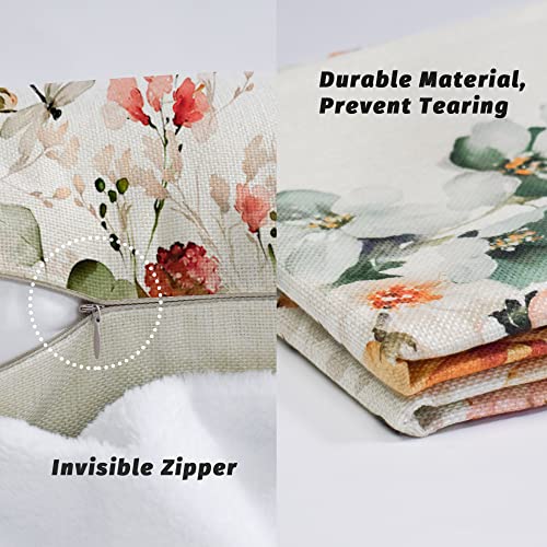 GDHBLING Floral Throw Pillow Covers 18x18 Inch Set of 4 Spring Dec...