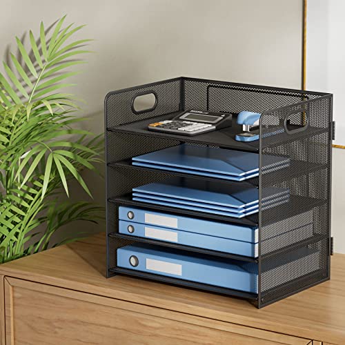 GDINDINFAN 5-Tier Letter Tray Paper Organizer Mesh Desktop File Or...