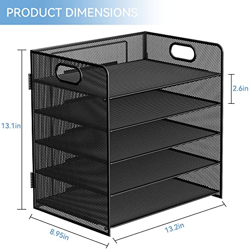 GDINDINFAN 5-Tier Letter Tray Paper Organizer Mesh Desktop File Or...