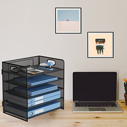 GDINDINFAN 5-Tier Letter Tray Paper Organizer Mesh Desktop File Or...