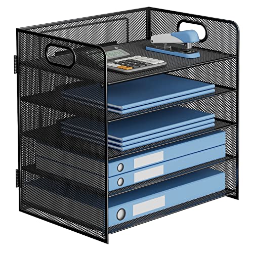 GDINDINFAN 5-Tier Letter Tray Paper Organizer Mesh Desktop File Or...