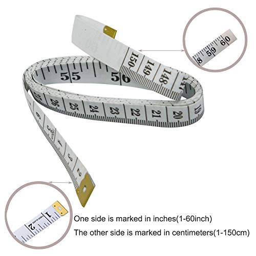 Soft Tape Measure Double Scale Body Sewing Flexible Ruler for Weig...