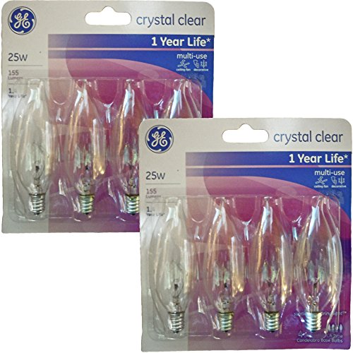 GE Crystal Clear Decorative Bent Tip Light Bulbs, Candelabra Base ...