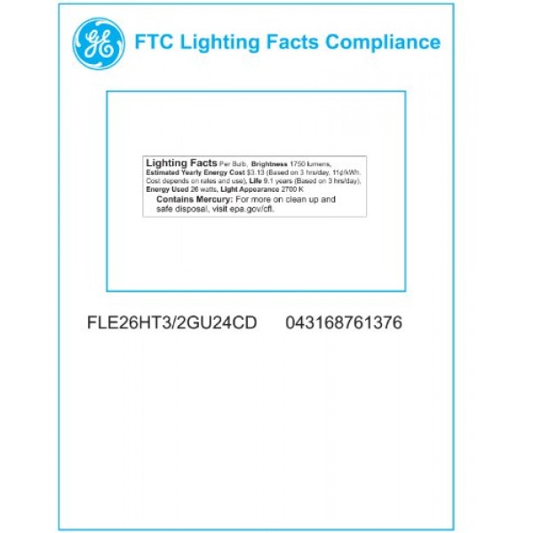 GE Lighting 76137 Energy Smart Spiral CFL 26-Watt 100-watt replac...