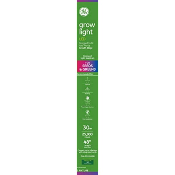 GE Lighting 93101228 30-Watt LED Grow Light Fixture for Indoor Pla...