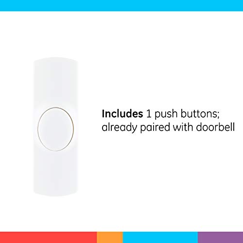 GE Wireless Doorbell Kit, 2 Melodies, 1 Push Button, 4 Volume Leve...
