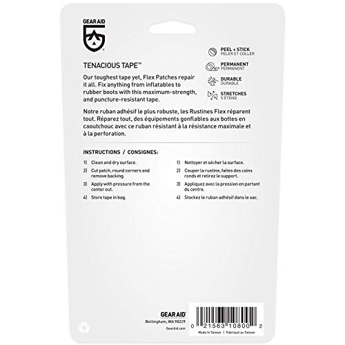 GEAR AID Tenacious Tape Flex Patches for Vinyl and Fabric Repair, ...