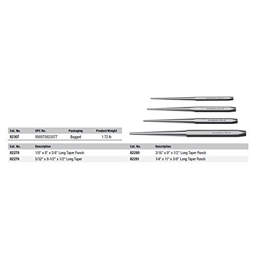 GEARWRENCH 4 Pc. Long Taper Punch Set - 82307