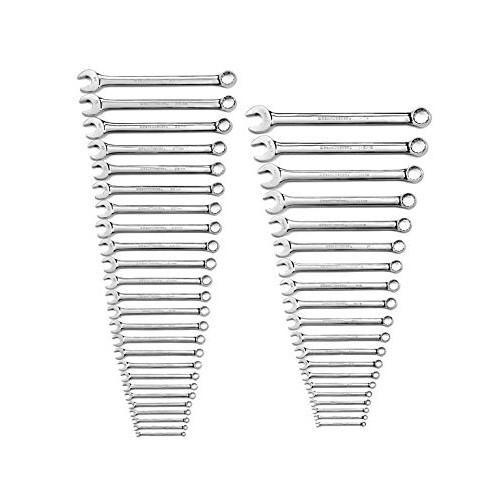 GEARWRENCH 44 Pc. 12 Point Long Pattern Combination SAE/Metric Wre...
