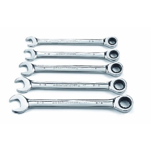 GEARWRENCH 5 Pc. 12 Point Ratcheting Combination SAE Wrench Set - ...