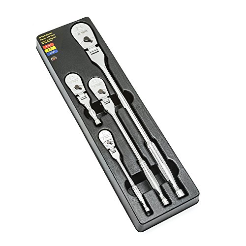 GearWrench 81230F 4 Piece Full Polish Flex Handle Ratchet Set