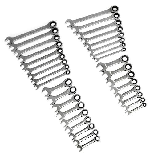 GEARWRENCH 85034 SAE/MM Ratcheting Wrench Set, 34-Pieces, Original...