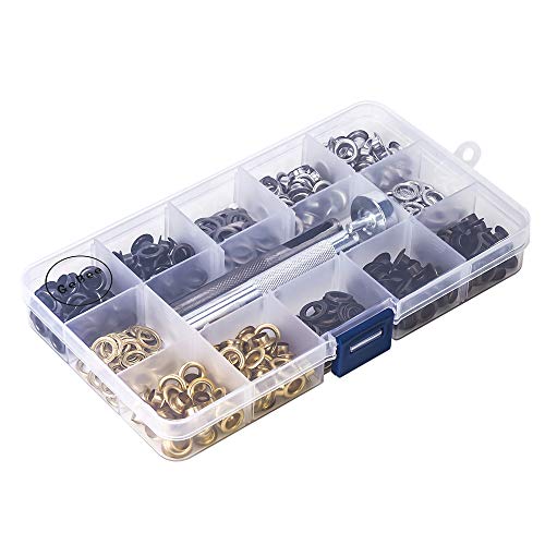 200 Sets Grommet Kit 1/4 Inch, Upgraded 4 Colors Grommets Eyelets ...