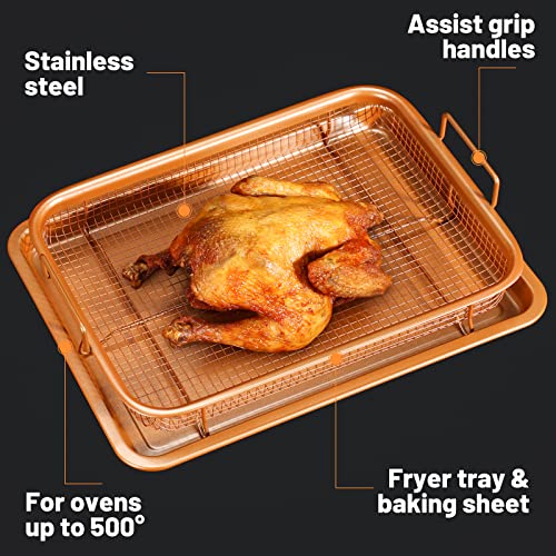 Air Fryer Basket For Oven, Stainless Steel Air Fryer Tray, Baking ...