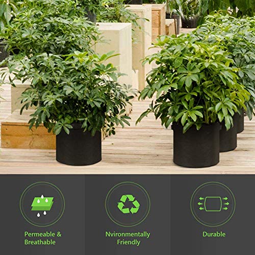 gecook 10-Pack 4 Gallon Plant Grow Bags Environmentally Protection...