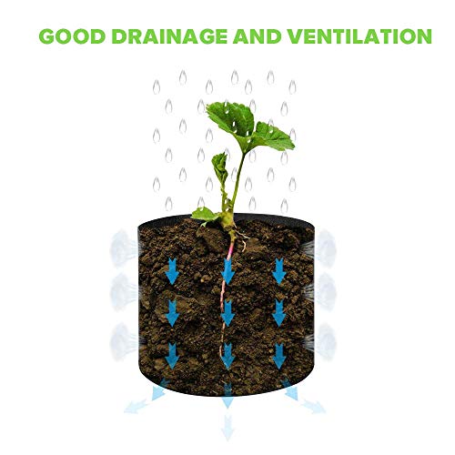 gecook 10-Pack 4 Gallon Plant Grow Bags Environmentally Protection...