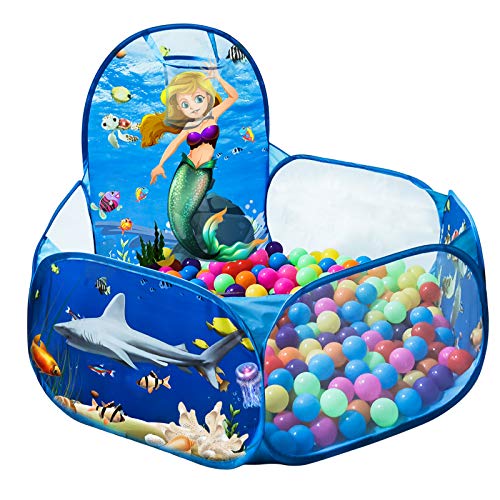 Ball Pit with Basketball Hoop for Kids - Ocean World Toy Toddler B...