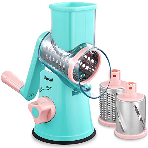 Geedel Rotary Cheese Grater, Kitchen Mandoline Vegetable Slicer wi...