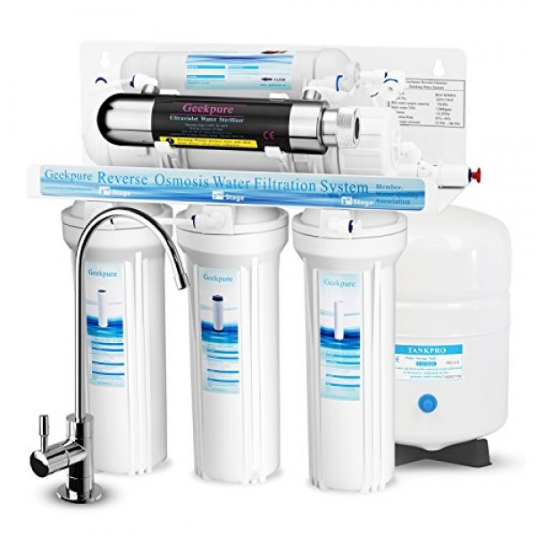 Geekpure 6-Stage Reverse Osmosis Drinking Water Filter System with...
