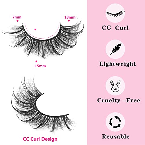 Wispy Mink Lashes Natural Look Eyelashes Volume Lash Extensions Fl...