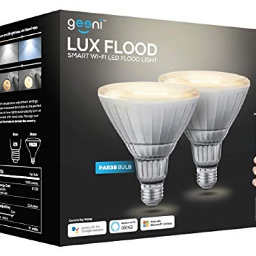 Geeni LUX Smart Floodlight, White – Outdoor 2700K-6500K Dimmable L...