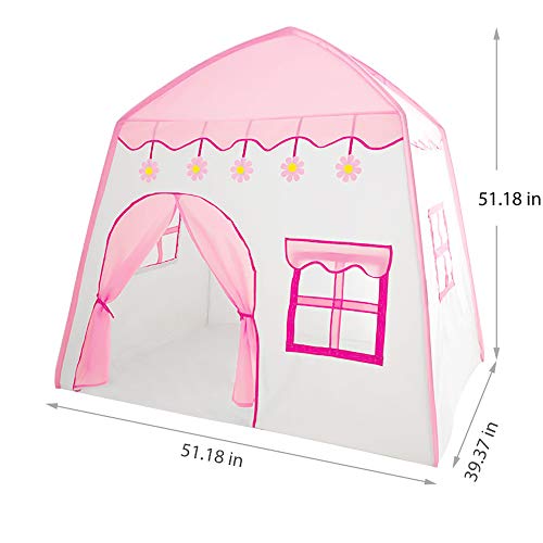 GEERTOP Princess Castle Tent with Lights Kids Play Tent Pink Playh...