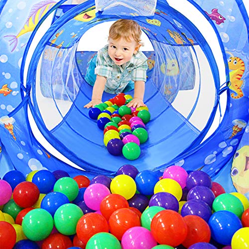 3PC Kids Ball Pits for Toddlers with Kids Play Tent& Kids Tunnel f...