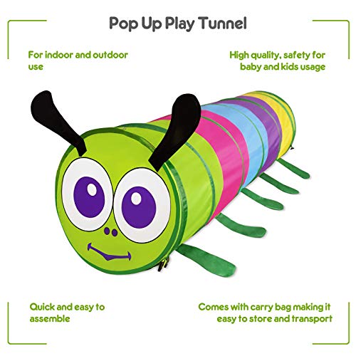 GeerWest Toddlers Tunnel for Kids, Pop Up Crawl Through Baby Tunne...